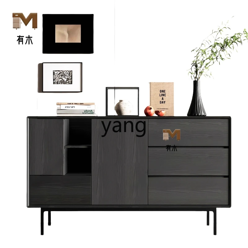 

LH New Chinese Style Sideboard Cabinet Solid Wood Storage Rack Home Living Room Vintage Style Sideboard