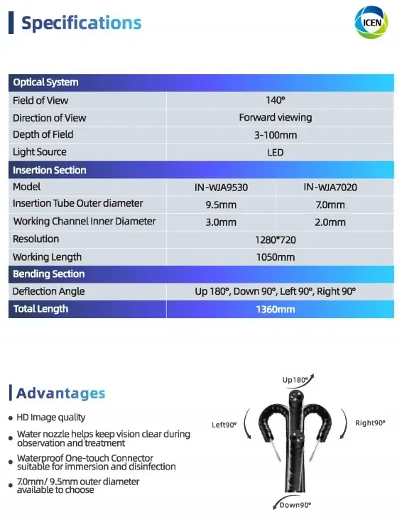 IN-GP12 Veterinary Endoscopy Equine/horse/ Gastroscope Digital Endoscope And Colonoscope Camera System For Big Animal