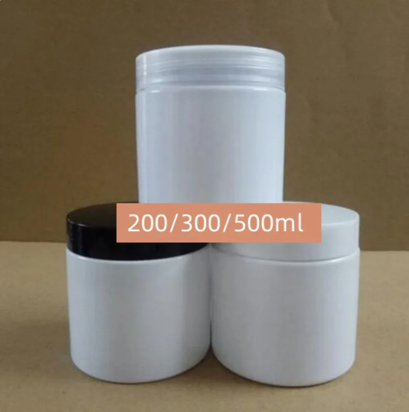 new 200ml/300ml/500ml Cream Jar Facial Mask Box Tins Avoid Light Black White Bottles Cosmetic Package Bottle Algae Mud Container