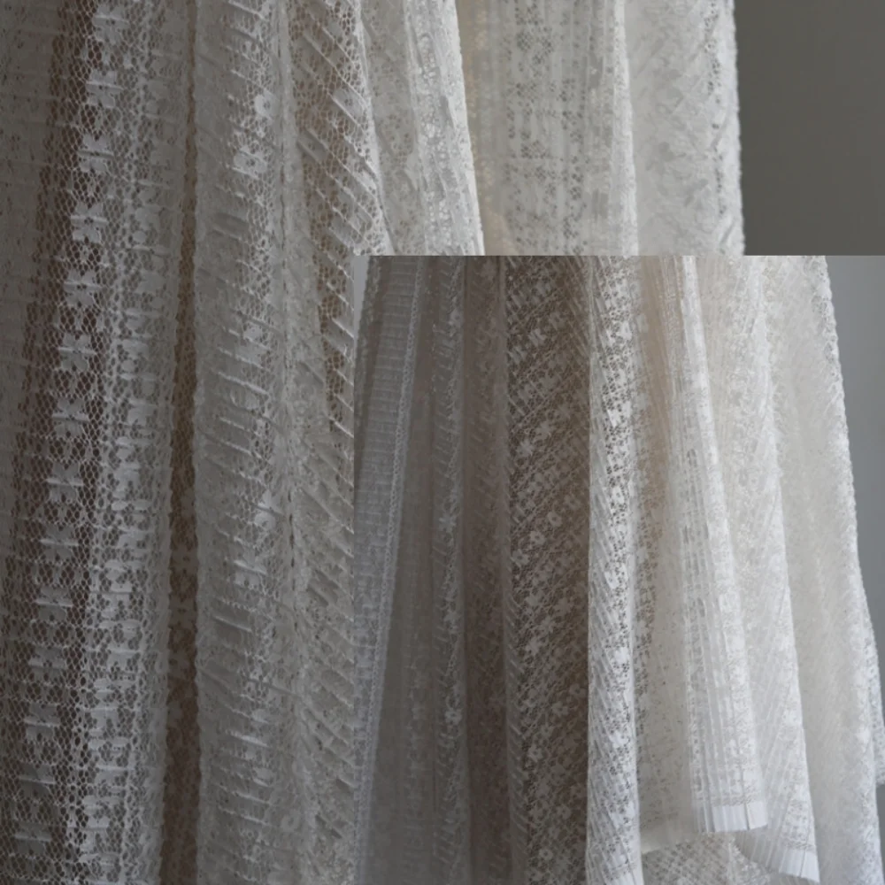 

Кружевная ткань, сетка, плиссированная модная одежда для женской одежды, платья, ткань «сделай сам», шитье на метр, полиэстер, материал