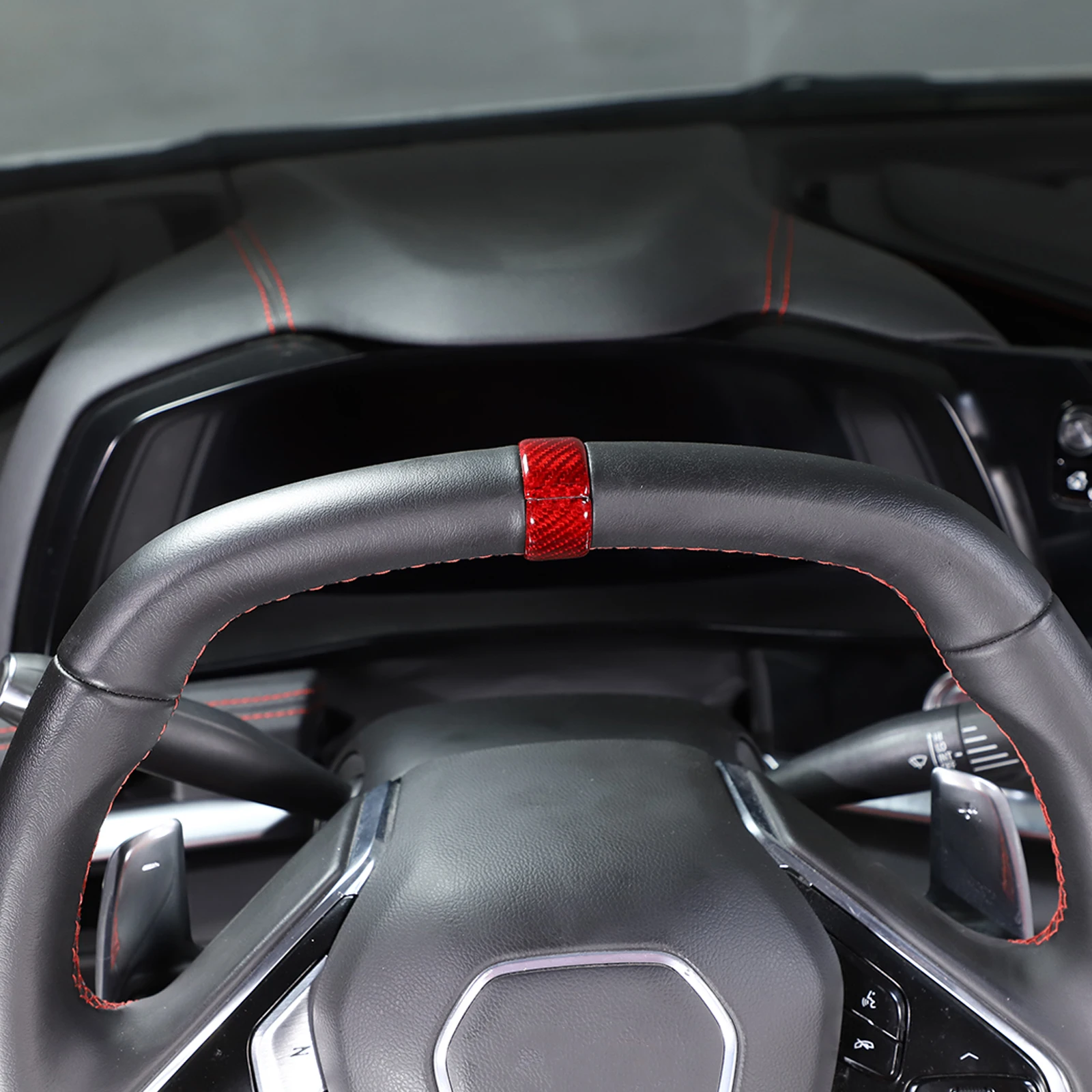 

Real Carbon Fiber Steering Wheel Directions Ring Cover For Chevrolet Corvette C8 Stingray Z51 Z06 2020-2023 Auto Accessories