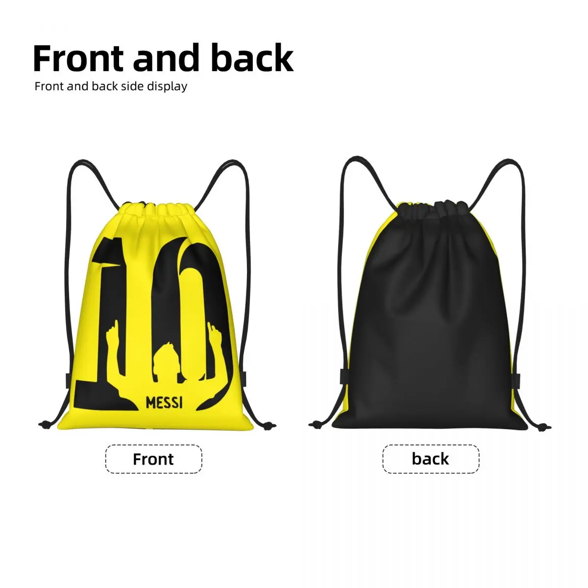 Custom Messis 10 Soccer Drawstring Bags Men Women Lightweight Football Sports Gym Storage Backpack