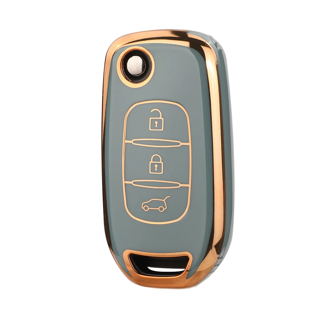 jingyuqin New TPU Car Key Shell Case Fob For Renault XP Megan Kadjar Captur Symbol Koleos Megane Logan Sandero Trafic Duster