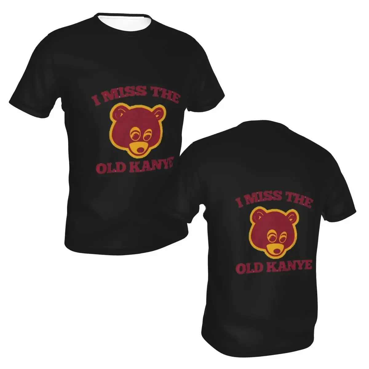 Kanye West Dropout Bear Chicago Vintage Graduation T-Shirt for Men  T Shirts Men's Tees Short O-Neck Summer Clothes Tops