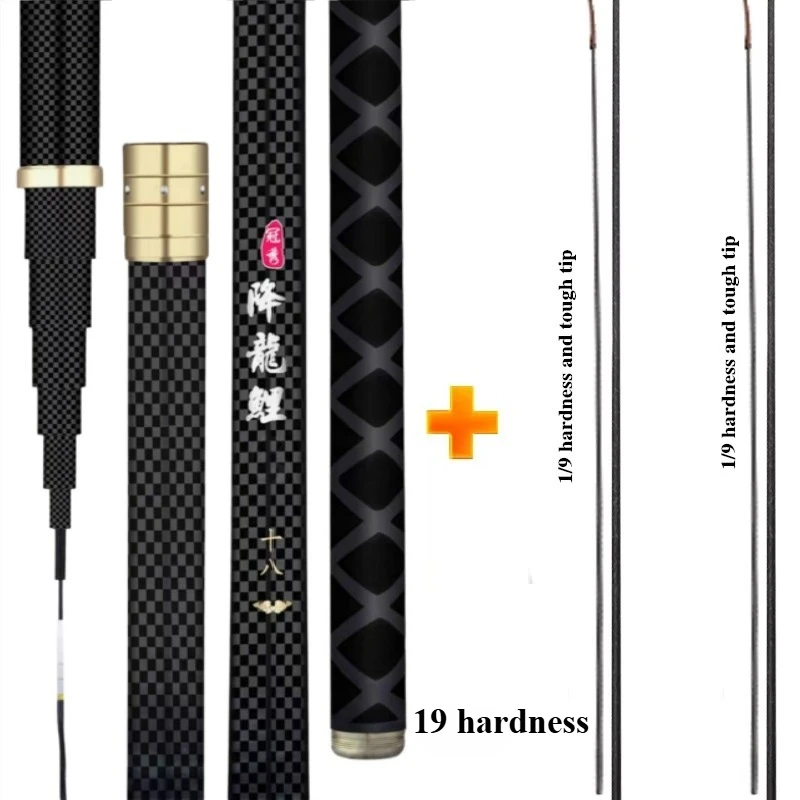 2025 Super Light Hard Carbon Fiber Hand Fishing Pole Telescopic Fishing Rod 2.7M-10M Stream Rod 19 and 28 Hardness Are Available