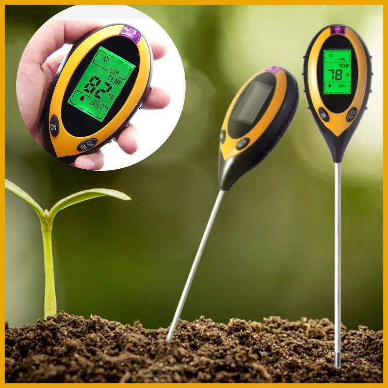 NEW 2026 LCD Soil PH Meter Tester Soil Tester PH Moisture Temperature Sunlight Intensity measurement Analysis Soil Acidity Test