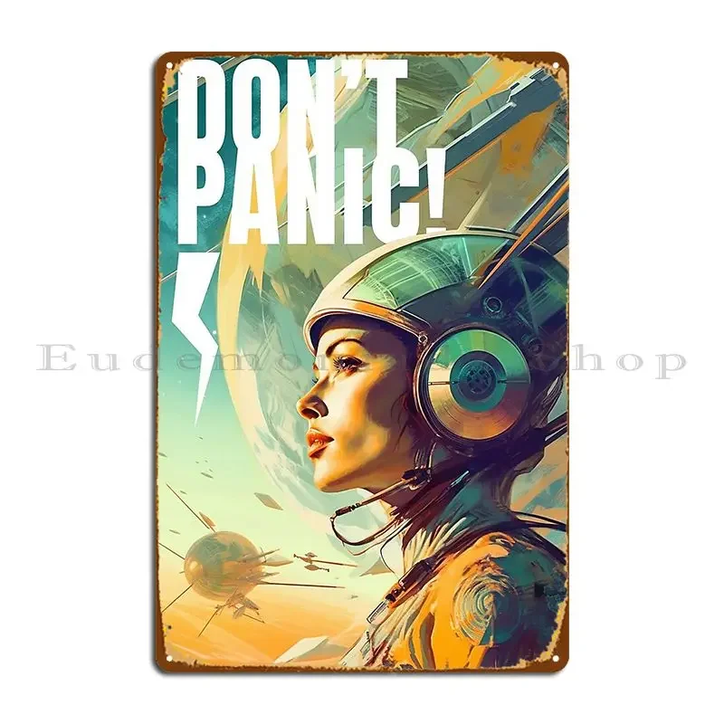 Don T Panic Metal Sign Poster Wall Decor Pub Cave Garage Decoration Character Tin Sign Poster