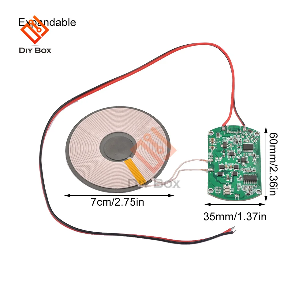 25mm Long-distance High-power Qi Wireless Fast Charger Charging Transmitter Module Coil 5W 10W/7.5W/5W