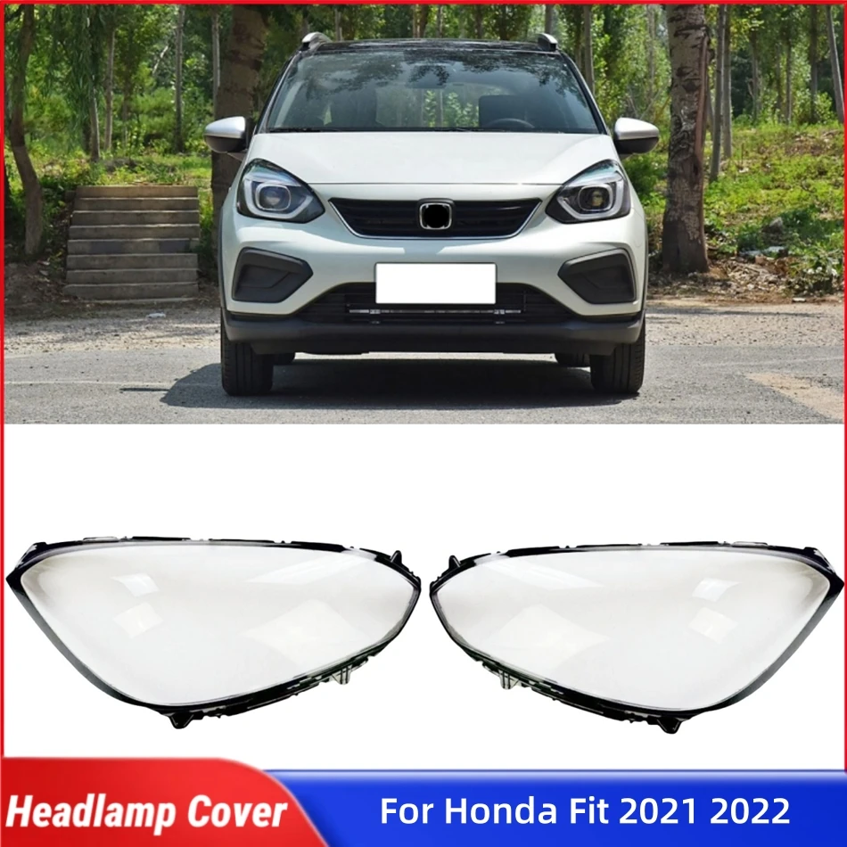 

For Honda Fit 2021 2022 Car Gadgets Lampshade Headlight Cap Car Front Headlight Lens Cover Lights Shell
