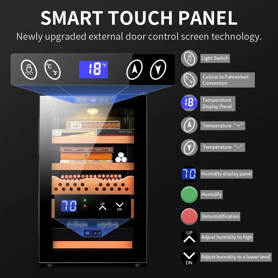 Cigar cabinet, wine cabinet, electronic temperature control and humidity control, household embedded moisturizing cabinet