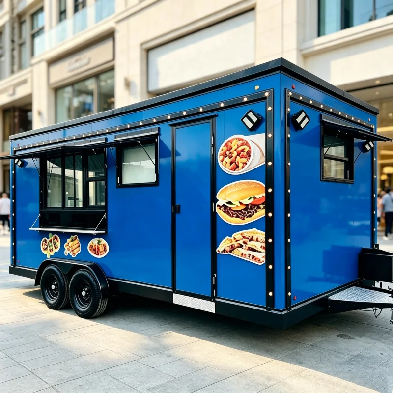 Vantop Custom Food Trailer Mobile Food Truck Concession Trailer with Stainless Steel Commercial Kitchen