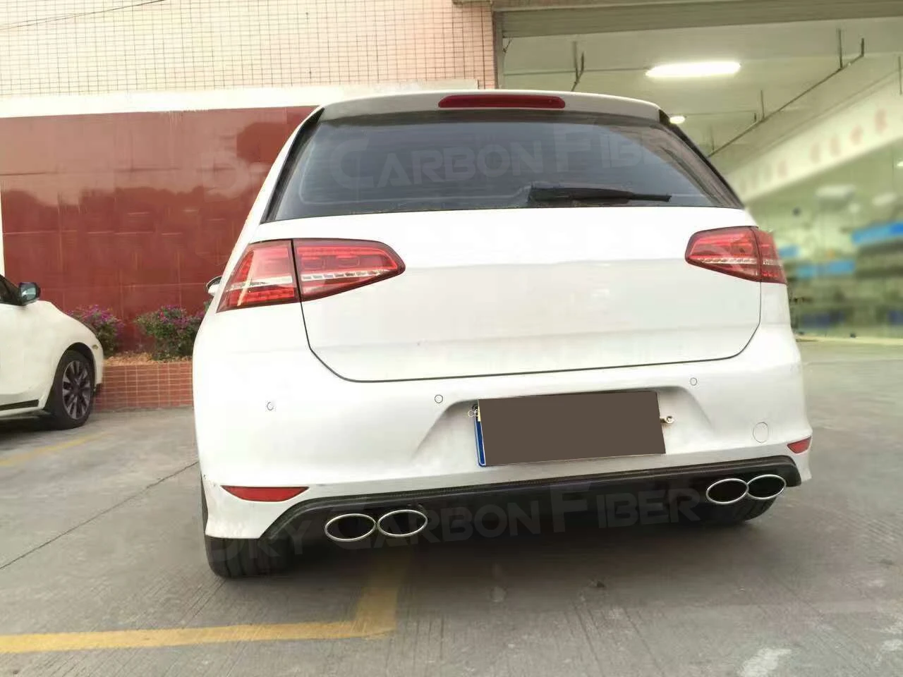 

JCYECF High Quality Carbon Fiber Rear Bumper Diffuser Lip Spoiler for Volkswagen GOLF 7 R R LINE Hatchback 14-17 Non Standard