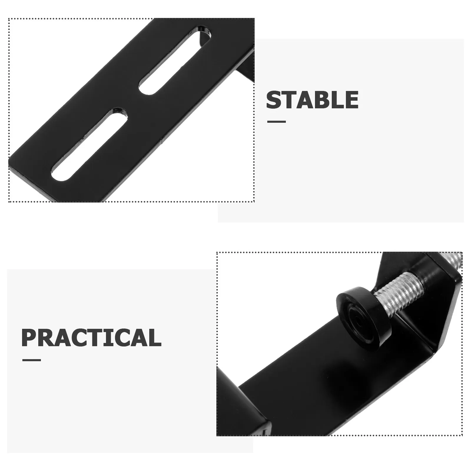 Black Heavy-Duty Desk Clamp Pegboard Fixing Bracket Metal Adjustable Table Edge Clamp Holder for Home Office Desktop