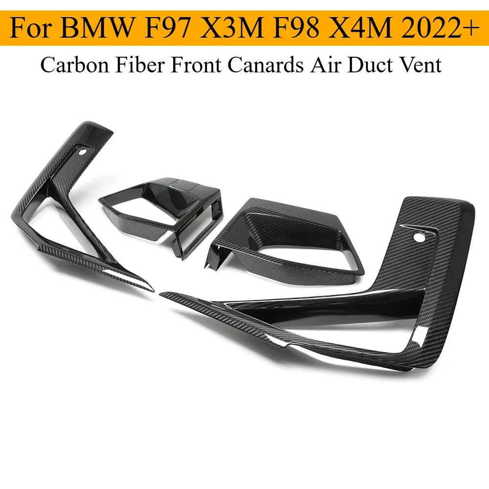 

Real carbon fiber front fender air vents for BMW F97 X3M F98 X4M dry carbon fiber front bumper air vent decoration 2022+