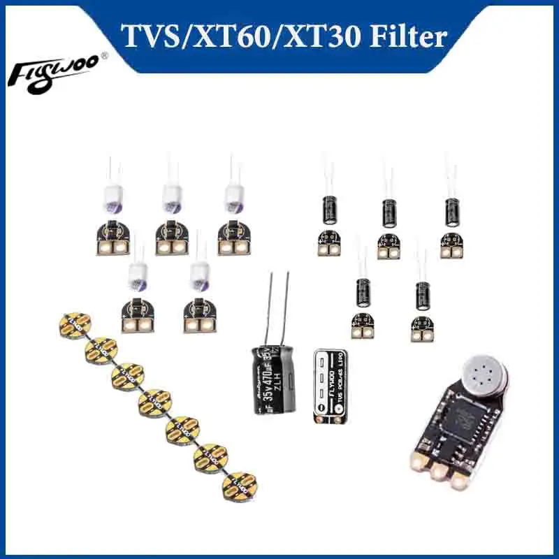 Flywoo TVS/XT60/XT30 Filter/AGC-MIC 7in1 FPV Power & Audio Kit für FPV Drone DIY Teile RC Werkzeuge