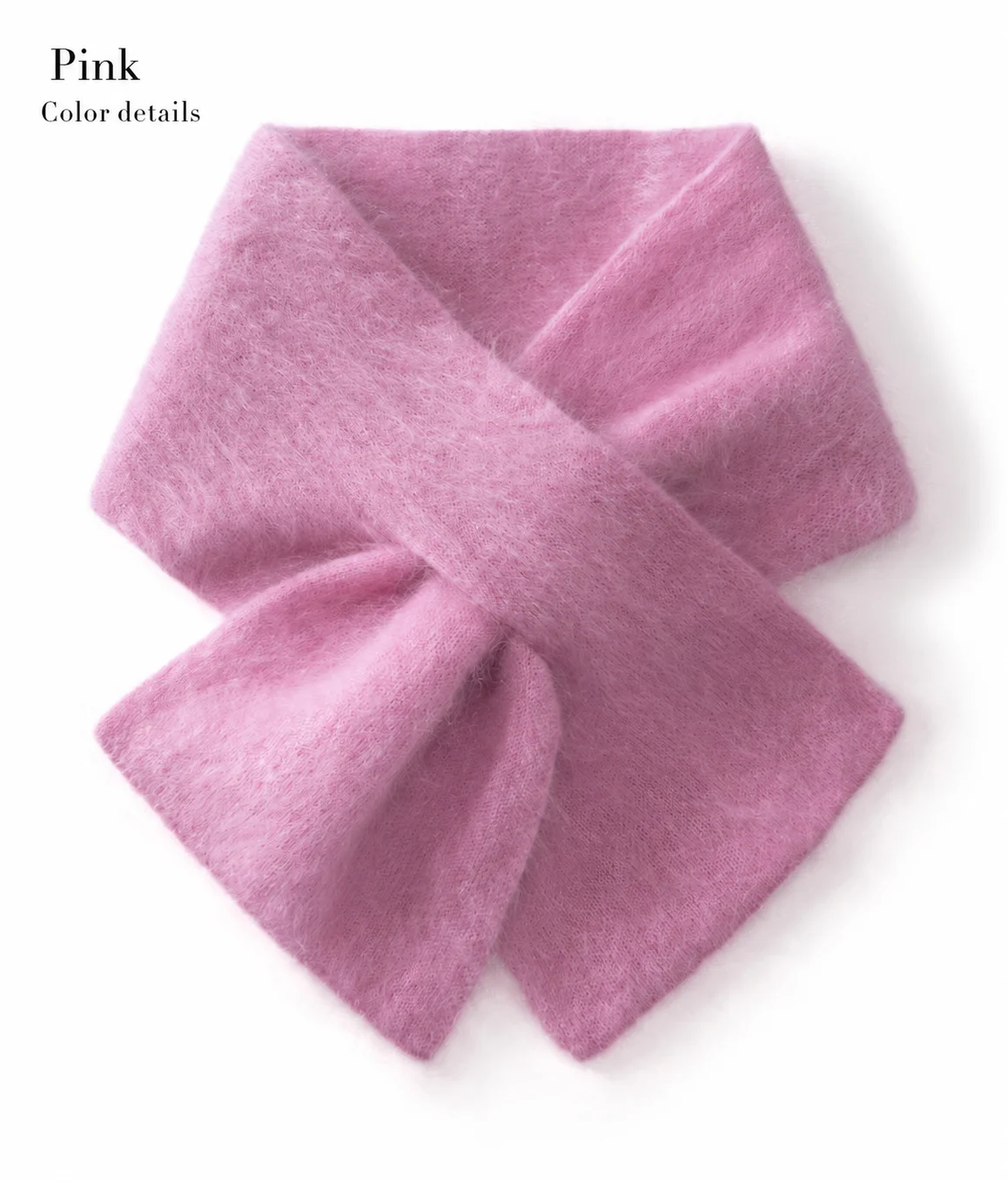 Goat Cashmere Scarf Solid-Color Cashmere Neck Scarf Cross-Through Scarf Soft Winter Neck Wrap For Winter Commuting Sweater