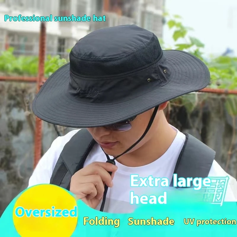 Plus Size Sun Hat Adult Summer Outdoor Mountaineering Panama Outdoor Fisherman Hat Man Big Size Bucket Hat 56-60cm 60-64cm