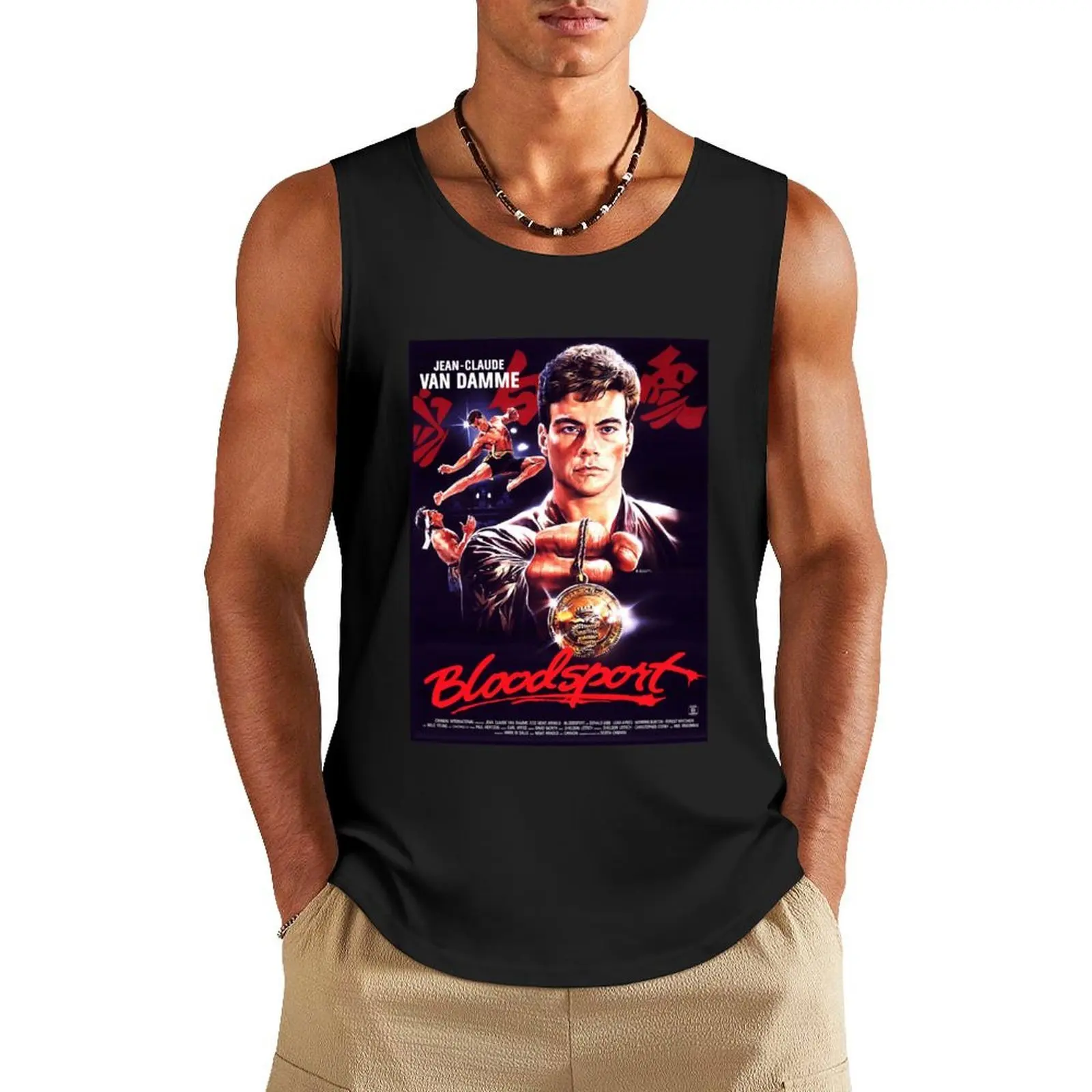 

Funny Gift Bloodsport Christmas Tank Top men clothings sports t-shirts for men men gym Clothing