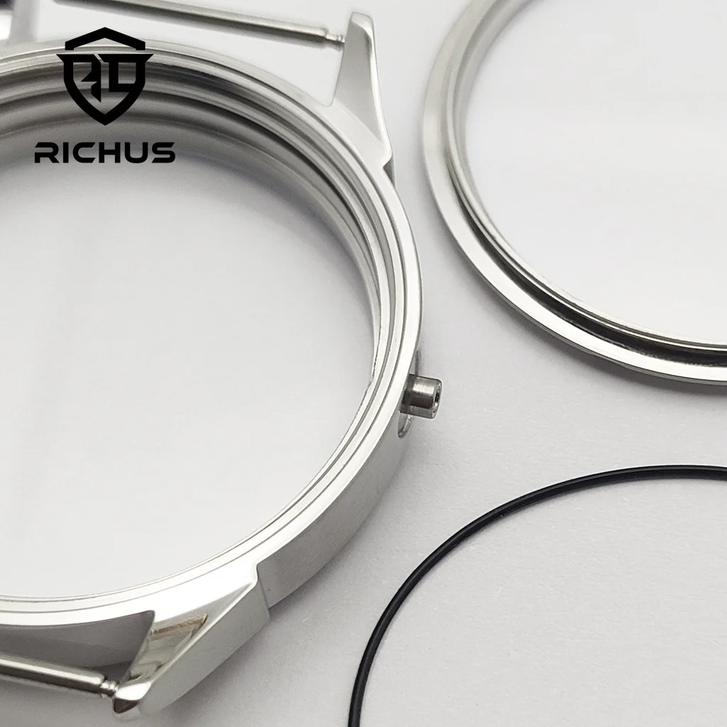 RICHUS ETA6497 Case 42mm Silver Watch Case Fit ETA6497 6498 ST3600 ST3620 ST36 Movement