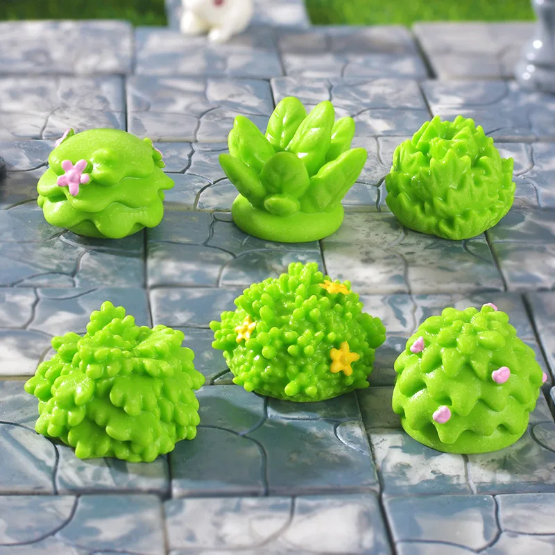 

6 Pcs Miniature Plants Sculpture Resin Grass Decoration Potted Ornaments Dollhouse Garden Micro Landscape Accessories Mini