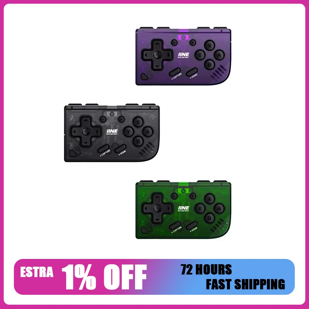 IINE Mini Retro Ananke Controller/ Turbo Function Interchangeable Joystick D-Pad Multi-Platform Controllers Handheld Game Custom