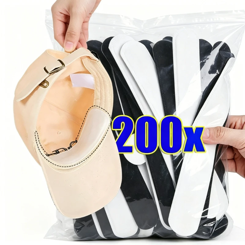 Cotton Hat Sweat Absorber Stickers Summer Cap Liner Bands Sweatband Visor Hats Size Reducer Adhesive Sweat Absorbing Strips Pads