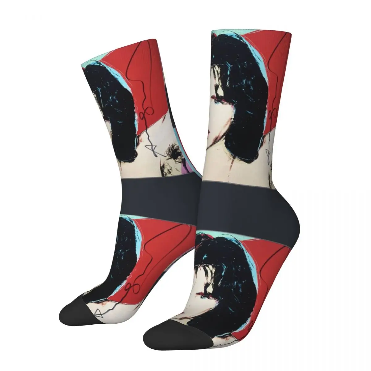 Happy Funny Mick Jagger Pop Art Men's Socks Retro Harajuku Mick Jagger Hip Hop Novelty Pattern Crew Crazy Sock Gift tops fugees