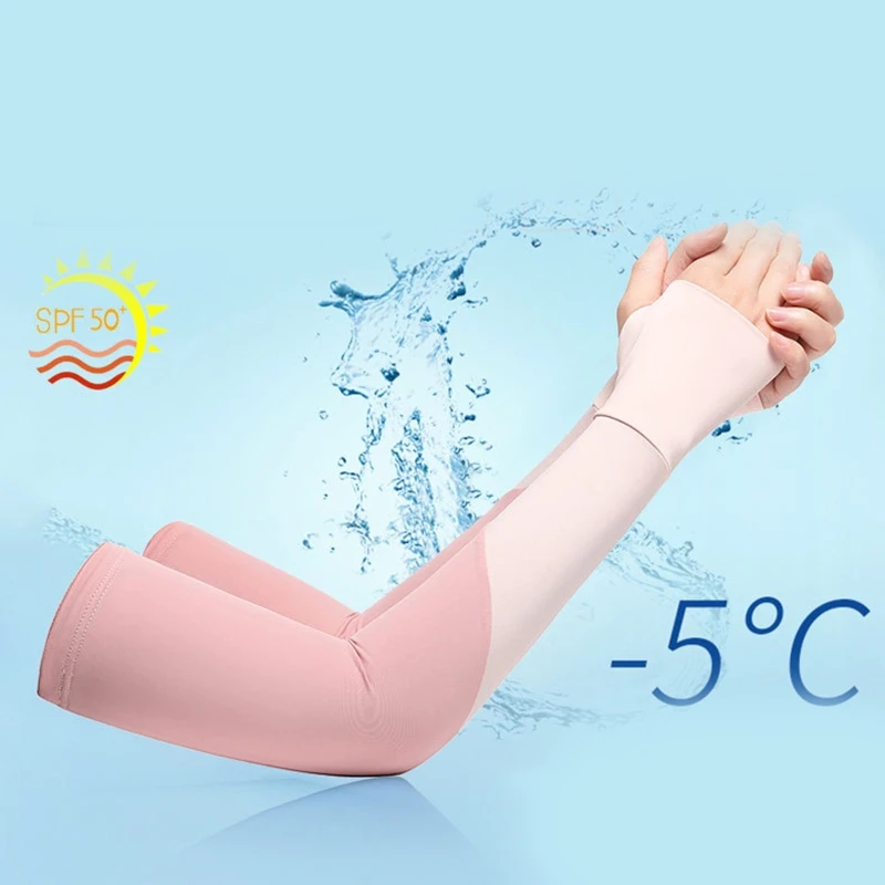 Cooling Sun Sleeves Uv Protection Arm Sleeves With Thumb Holes Seamless Compression Cover Shield for Sport Driving