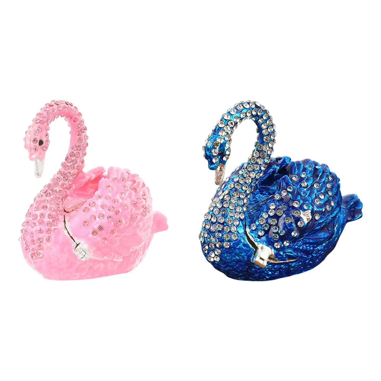

Swan Trinket Box Dustproof Gift Treasure Case for Necklace Earrings Rings