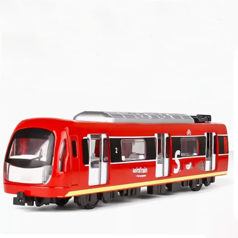 Alloy Simulation City Light Rail Train Metro Children\'s Toy Small Train Model Classic Collection Souvenir Gift Static Decoration