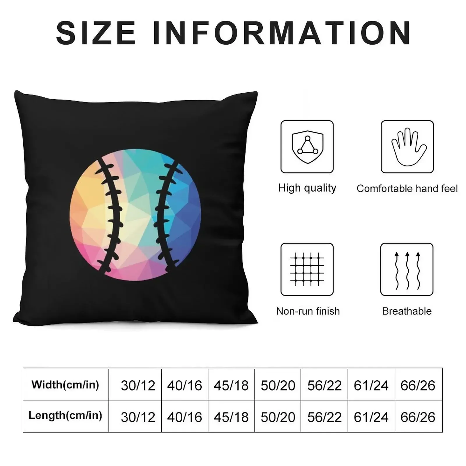 Geometric Softball Shape Low Poly Softball Gift Throw Pillow Christmas Covers pillow pillowcase christmas cushions covers pillow