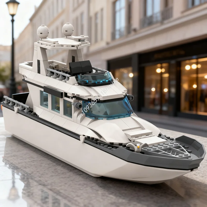 

548pcs MOC Motor Yacht Rockerfeller City Model Building Blocks Architecture Christmas Gift DIY Toys Creative Idea Kids Birthday