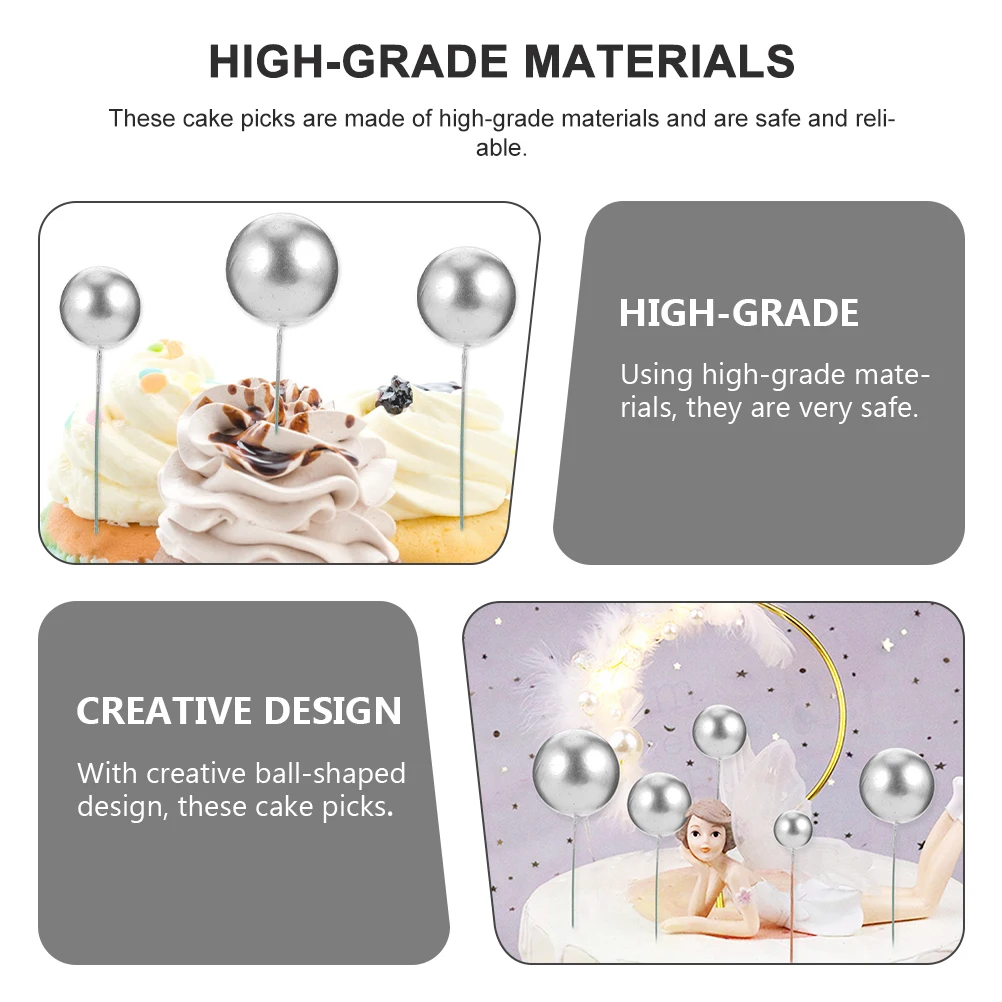 

36Pcs Exquisite Cake Picks Foams Balls Adorable Ornaments for Birthday Party Decorations Cake Picks Cupcake Decorations