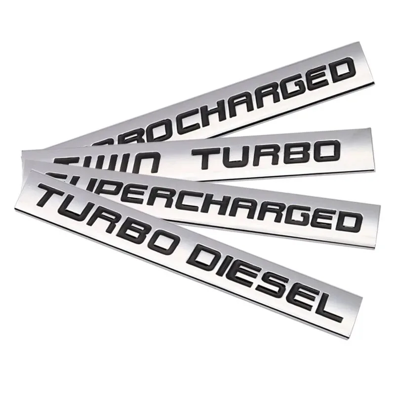 Car Sticker Twin Turbo Diesel Supercharged Turbocharged Logo Metal Emblem Badge Decal for BMW Audi Honda Toyota Jeep Ford Nissan