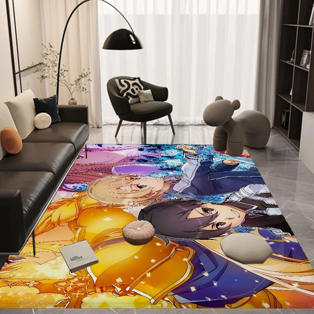 

SAO Sword Anmie Floor Mat Kids Room Bedroom Decoration Balcony Anti-Slip Doormat Living Room Welcome Rug