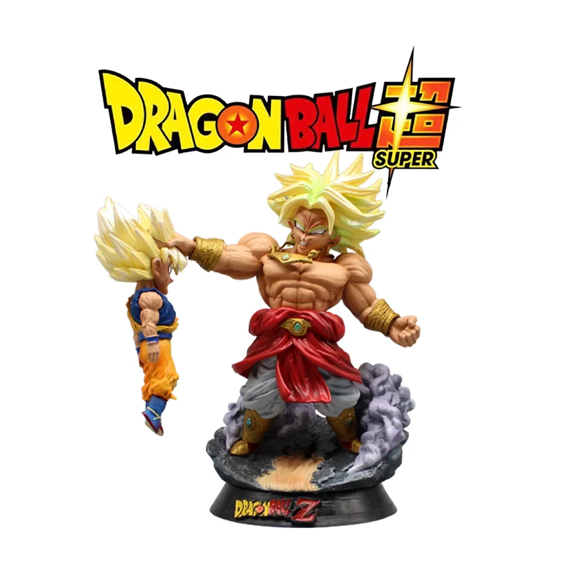 

17cm Dragon Ball Broly Vs Son Goku Anime Figure With Led Light Pvc Action Model Toys Gk Statue Figurine Ornament Doll Kids Gift