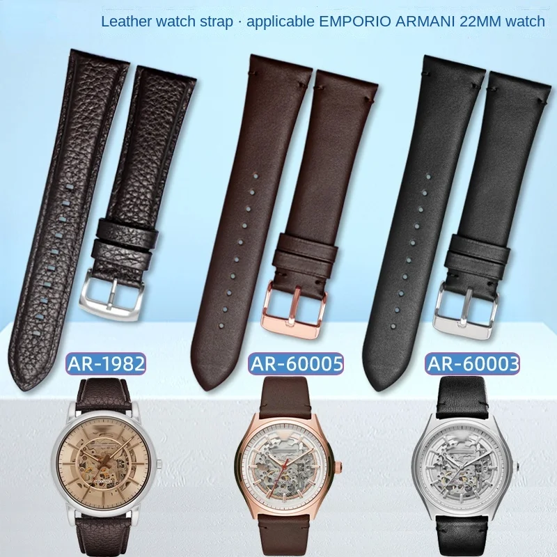 

Классический ремешок из воловьей кожи для часов Armani AR1982/AR60003/AR60004/AR60005, 22 мм, черный, коричневый, темно-коричневый ремешок с пряжкой