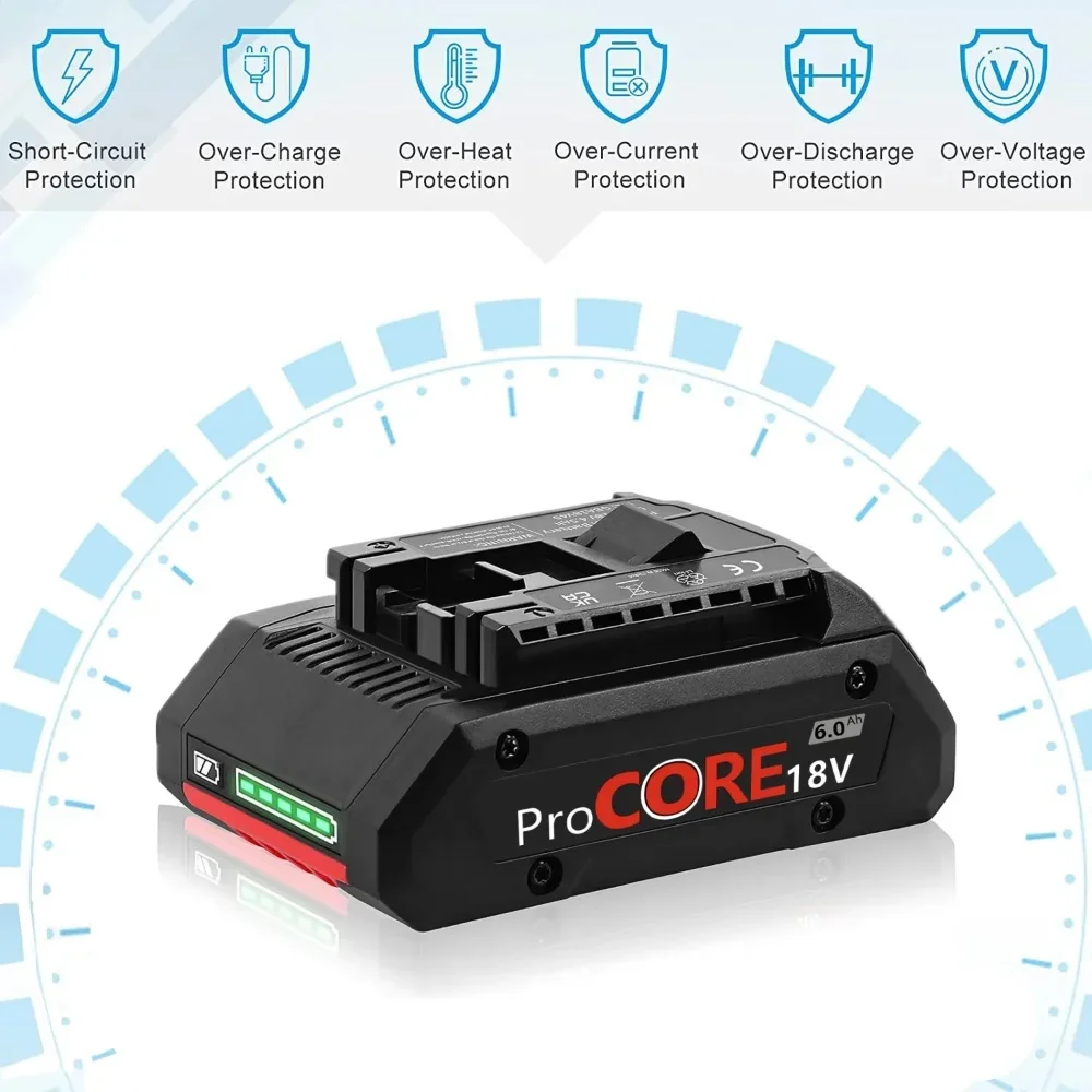 6Ah ProCORE Ersatzakku, Für Bosch 18V Akku-Werkzeuge BAT609 BAT618 GBA18V 21700 Hochleistungs-5C-Stromzelle