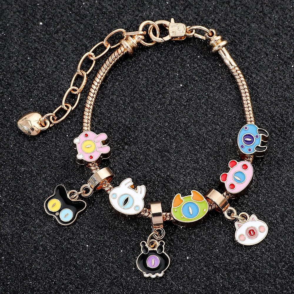 Disney Monsters University Charm Bracelets for Women Girls Cartoon Cute Big Eyes Monster DIY Accessories Gifts for Friends