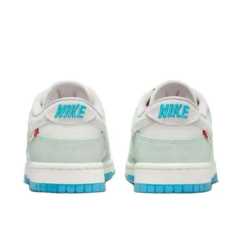 Nike Dunk Low LX Non Slip Casual Trendy Comfortable and Durable Low Top Board Shoes for Women, White Cactus Green