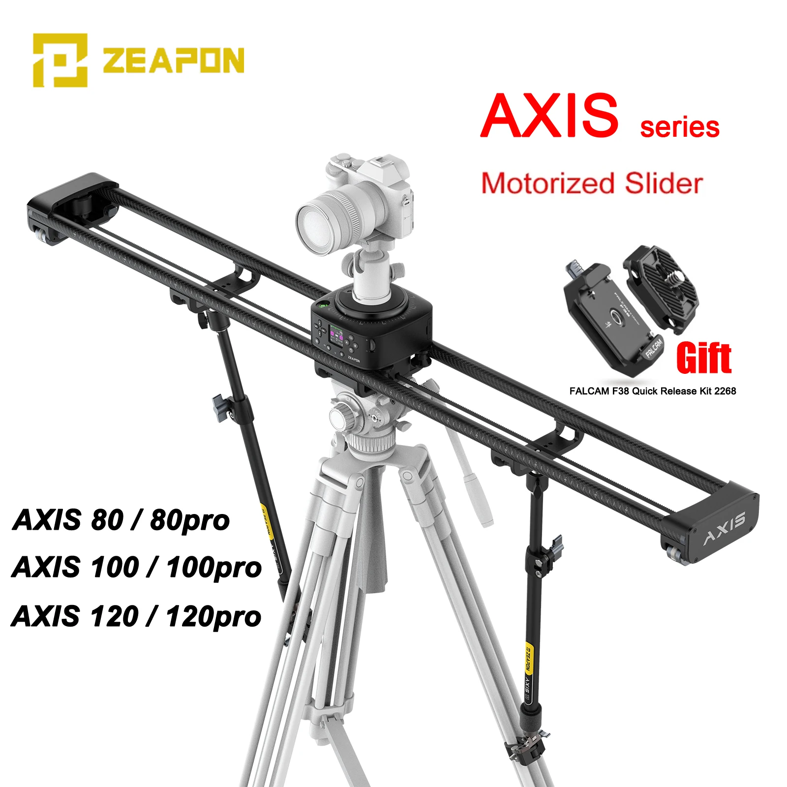 Zeapon AXIS 80/80pro 100/100pro 120/120pro 80-120cm Motorized Slider Carbon Fiber Camera Electric Track Portable Rail System