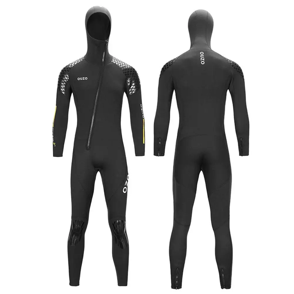 

3mm Neoprene Wetsuit Hooded for Men and Women Full Body Keep Warm Thicker Surfing Scuba Snorkeling Front Zipper Diving Suit