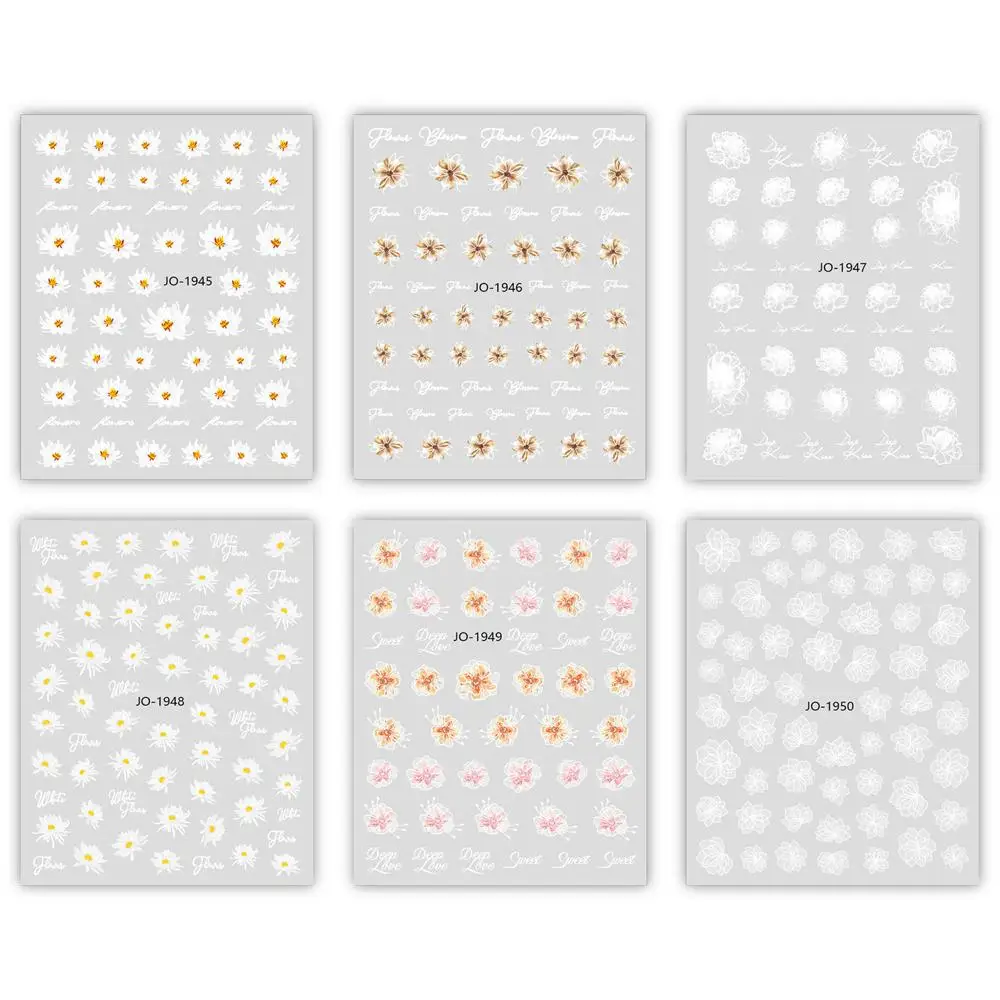 2/4/6PCS Ins Trend Unique Design Eye-catching Camellia Pattern Nail Stickers Trending Must-have Camellia Long-lasting Stunning