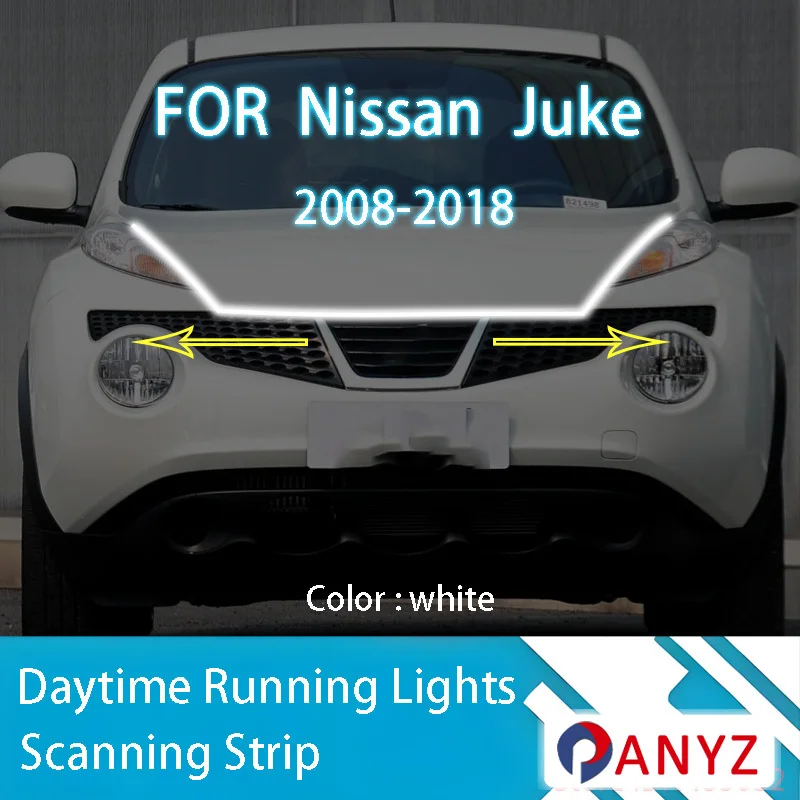 

FOR Nissan Juke 2008-2018 New upgrade LED Daytime Running Light Scan Starting Car Hood DRL Guide Decorative Ambient Lamp 12V
