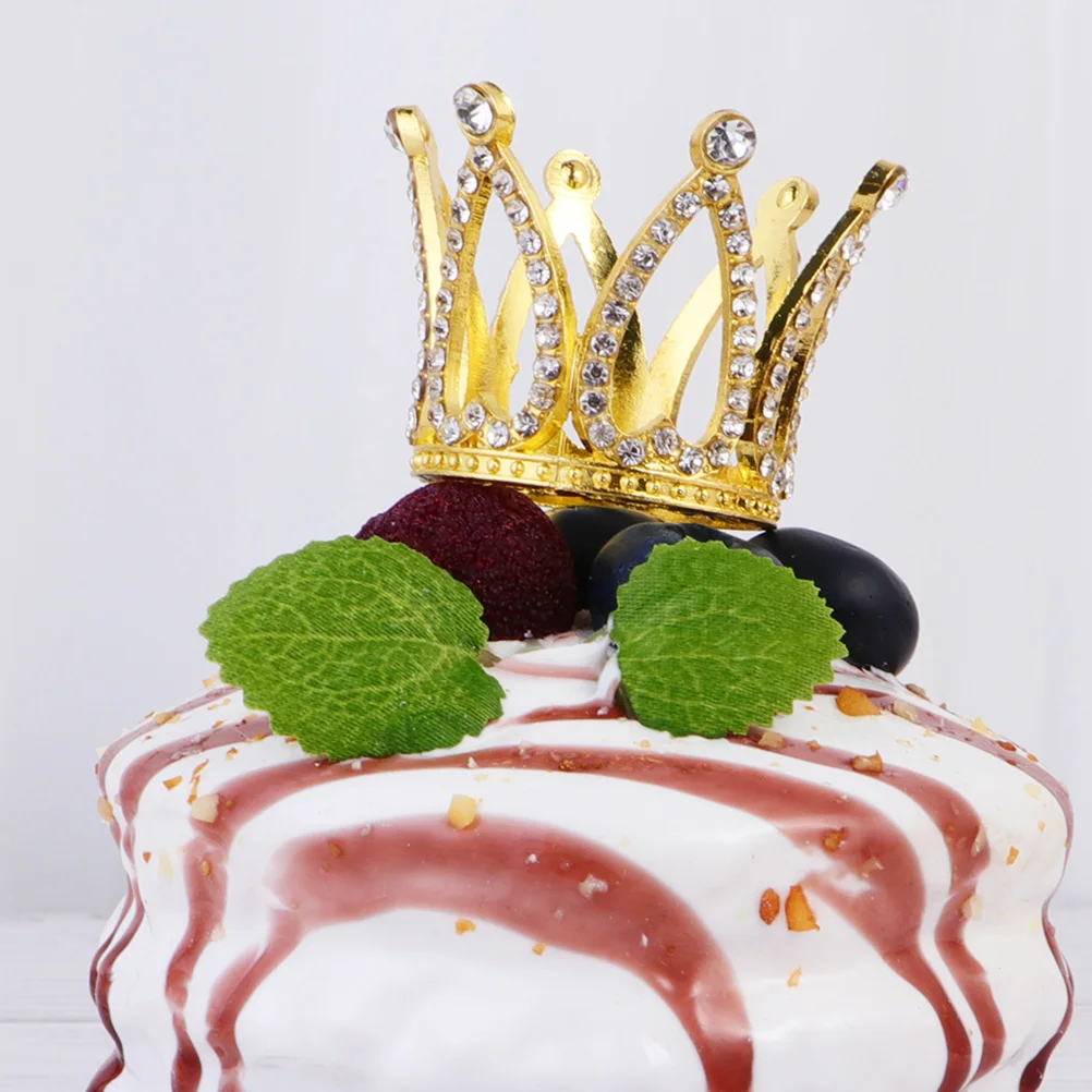 

2 Pcs Crown Cake Decoration Birthday Party Decorations nament Wedding Prom Tiara Cake Topper Decor Festive Supplies