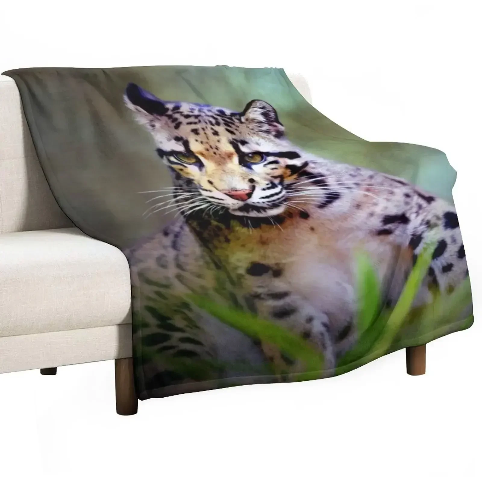 

Clouded Leopard Cub Throw Blanket Air Conditioner Soft Blanket for Office Home