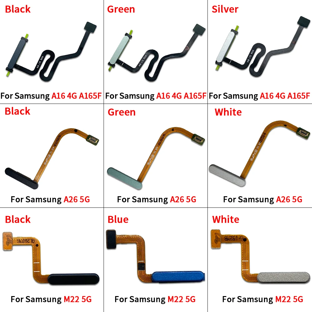 

20Pcs/Lot Top Fingerprint Sensor For Samsung A16 4G 5G A165F A166B A26 M14 M22 M52 5G Home Button Flex Cable