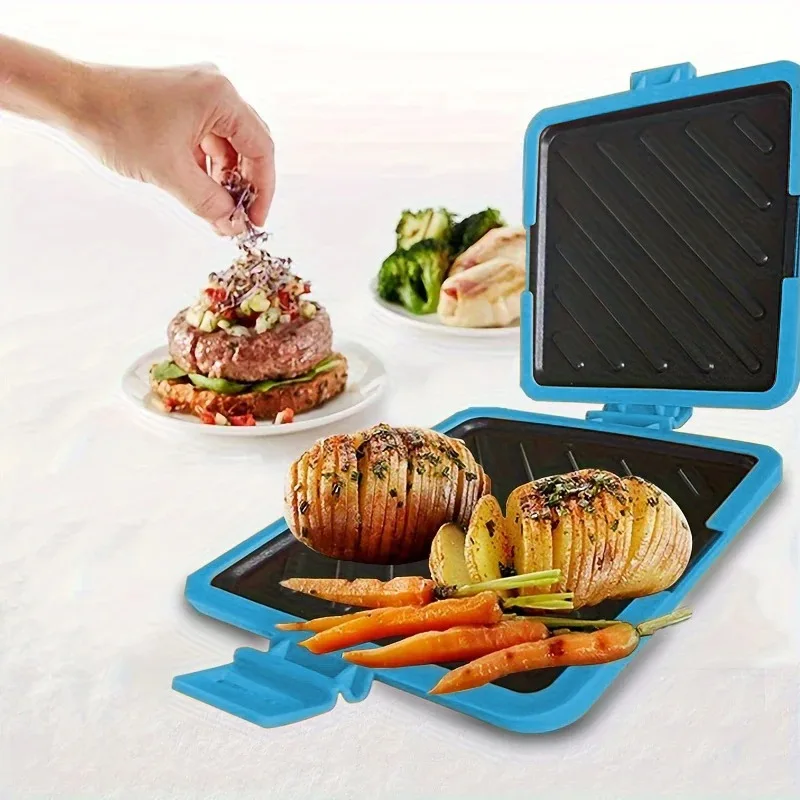 Microwave Oven Specific Baking Tray Waffle Sandwich Square Double-sided Silicone Baking Tray Baking Tool
