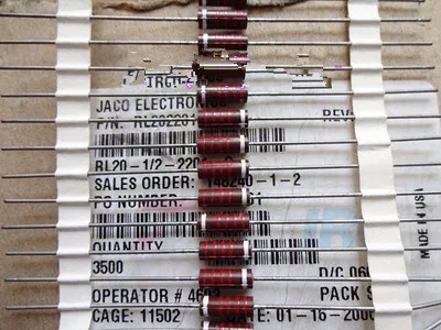 IRC Carbon Solid Resistors 1/2W 2.2K 0.5W 2.2K 2K2 2% 3.6*10mm