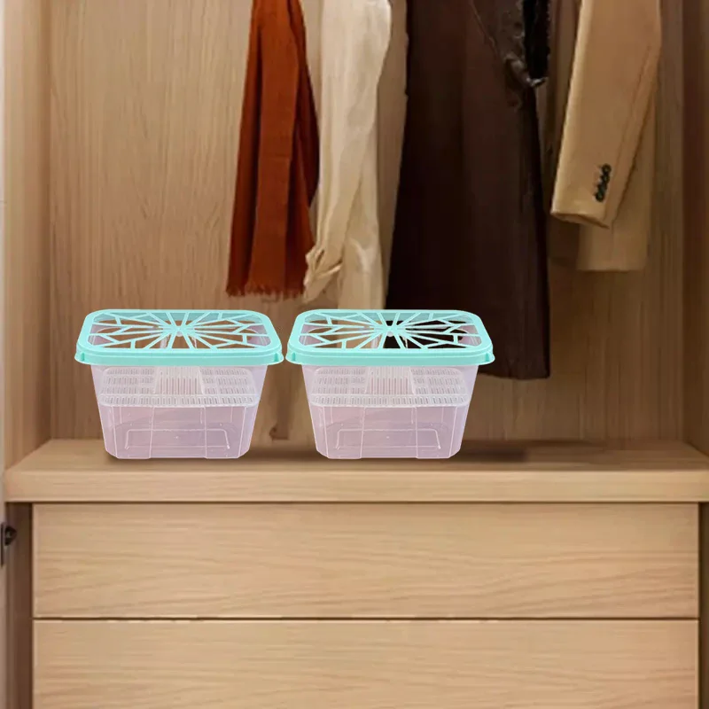 4pcs Large Capacity Moisture Absorber Box Empty Dehumidizer Storage Reusable Wardrobes Bathrooms Living Rooms No Leak Dry
